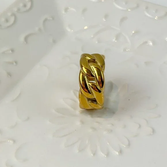Gold Thick Chunky Statement Ring For Women - Picture 4 of 9